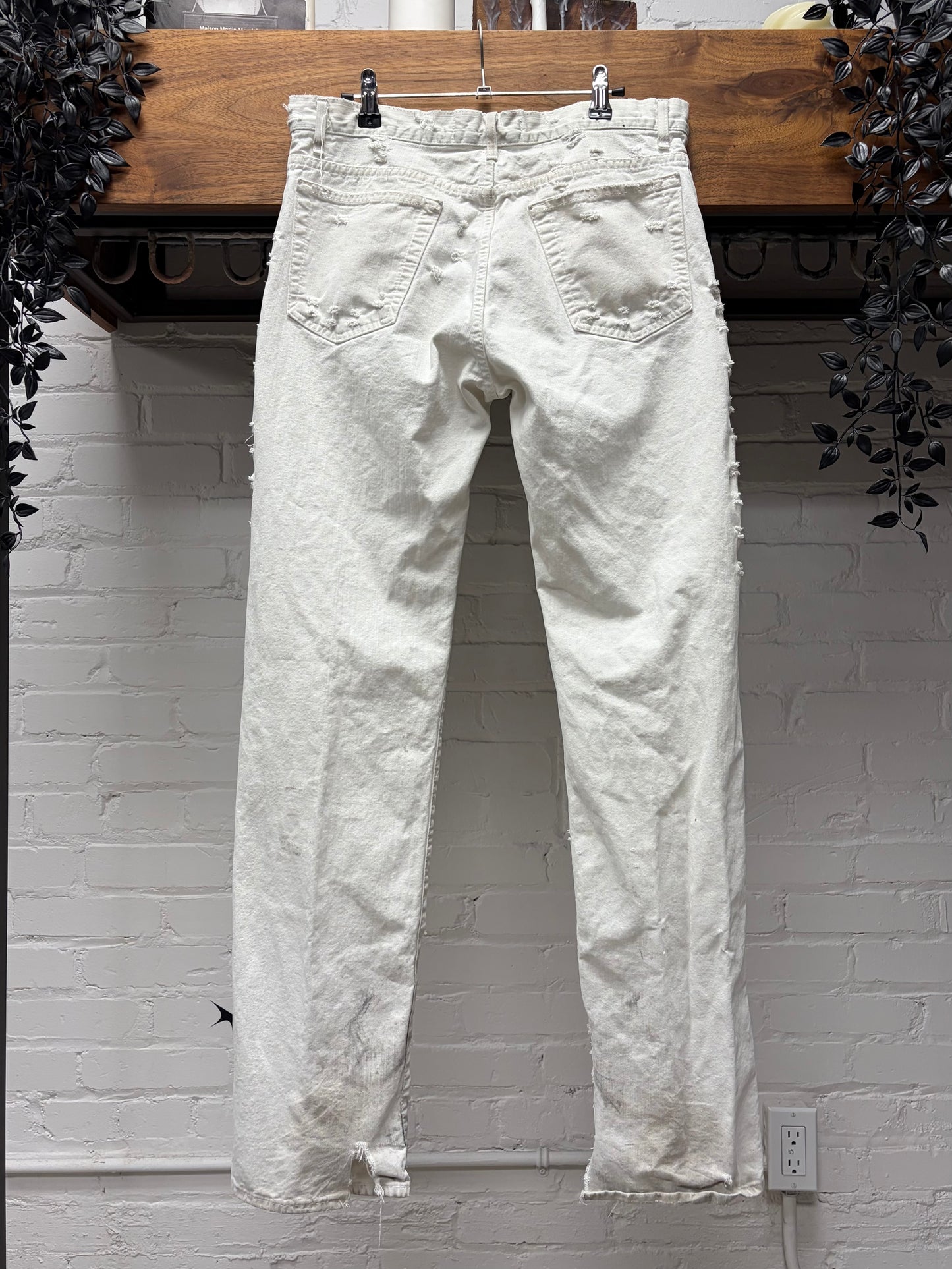 Roberto Cavalli ‘Cut/Slash/Pull’ Inspired White Skinny Jeans
