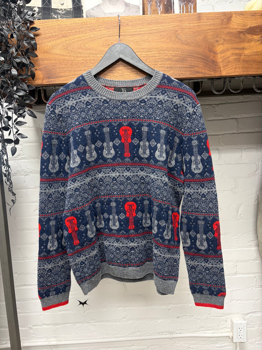 Yohji Yamamoto ‘Y’s’ Guitar Nordic Patterned Wool Knit Sweater