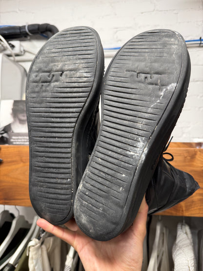 Rick Owens ‘Geobasket’ Black Leather High Top Sneakers