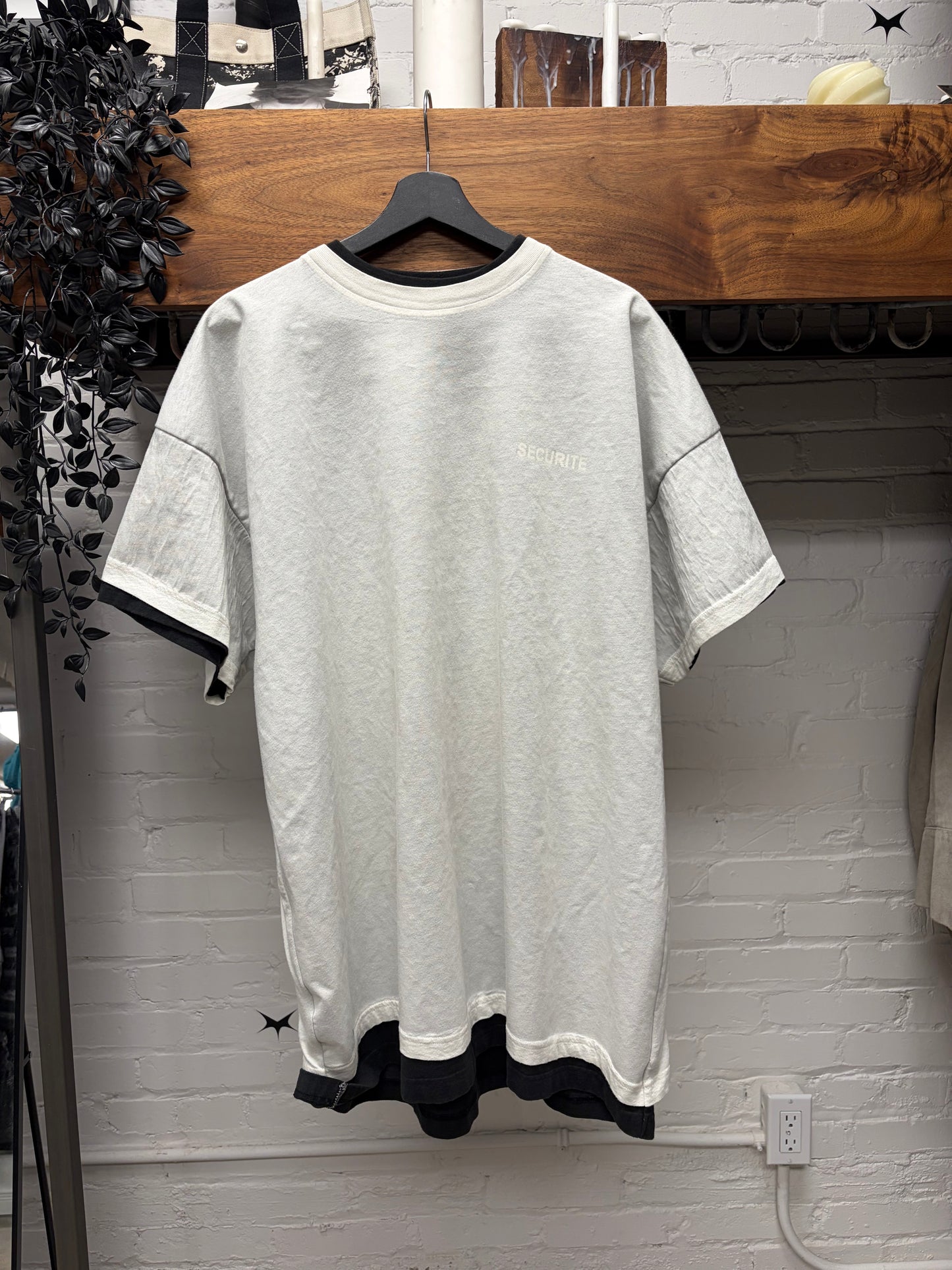 SS2017 Vetements Double Layered ‘Securite’ White/Black Short Sleeve Shirt