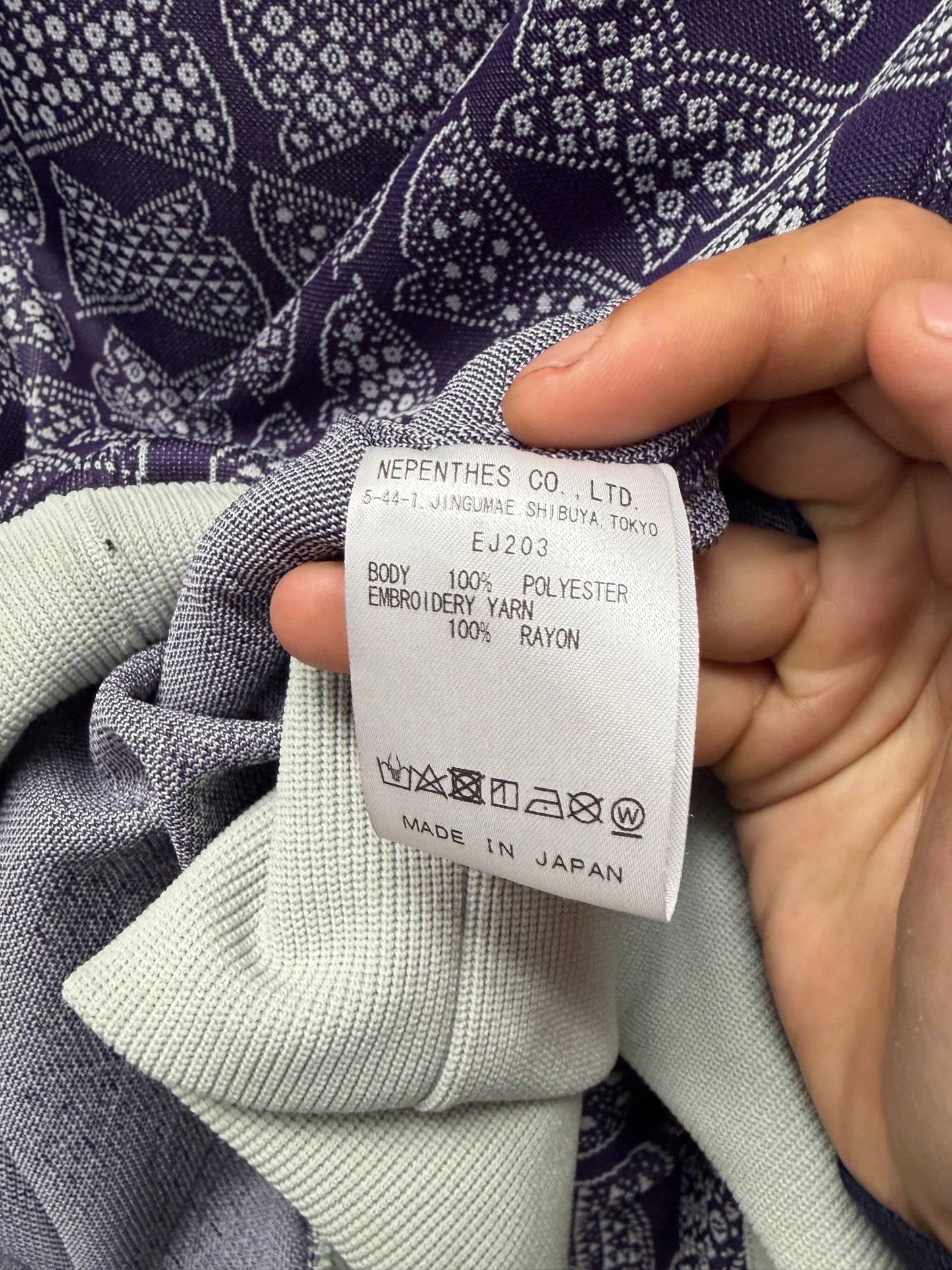 Needles Full Print Purple/Cream Butterfly Bomber Jacket