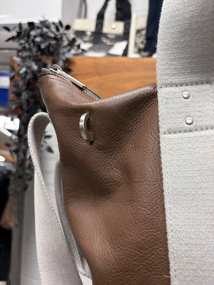 AW2024 Rick Owens ‘Porterville’ Mahogany/Oyster Leather ‘Trolley’ Work Bag
