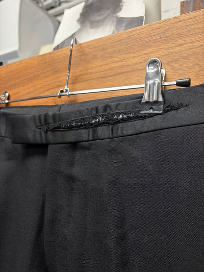 Dior Homme ‘Cummerbund’ Distressed Waistband Pleated Black Slim Cut Trousers