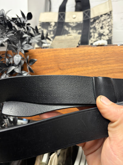Balenciaga BB ‘Hourglass Logo’ Black Leather Belt