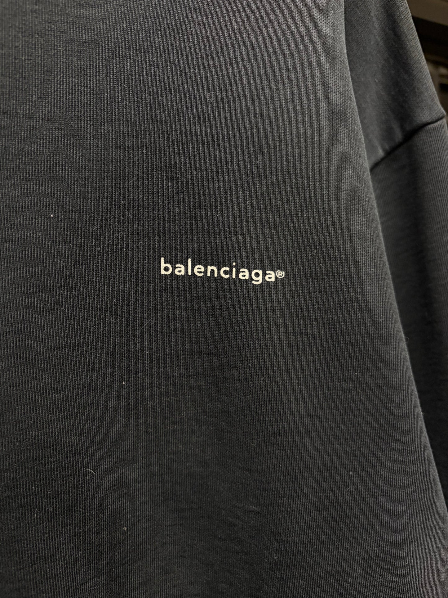 2018 Balenciaga ‘Minimal Logo’ Black Crewneck Sweatshirt