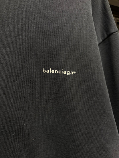 2018 Balenciaga ‘Minimal Logo’ Black Crewneck Sweatshirt