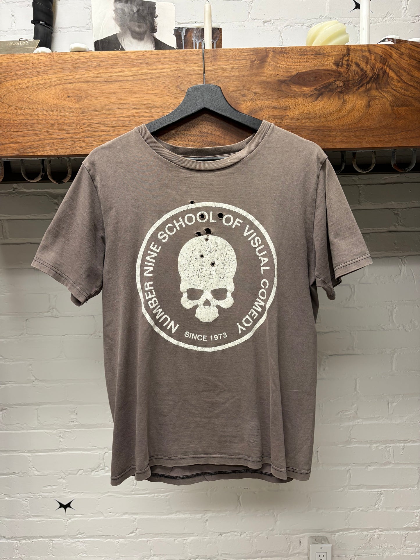 Number (N)ine ‘School of Visual Comedy’ Shotgun Distressed Graphic T-Shirt
