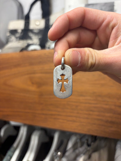 Chrome Hearts ‘Cutout Cross’ 925 Silver Dogtag Pendant
