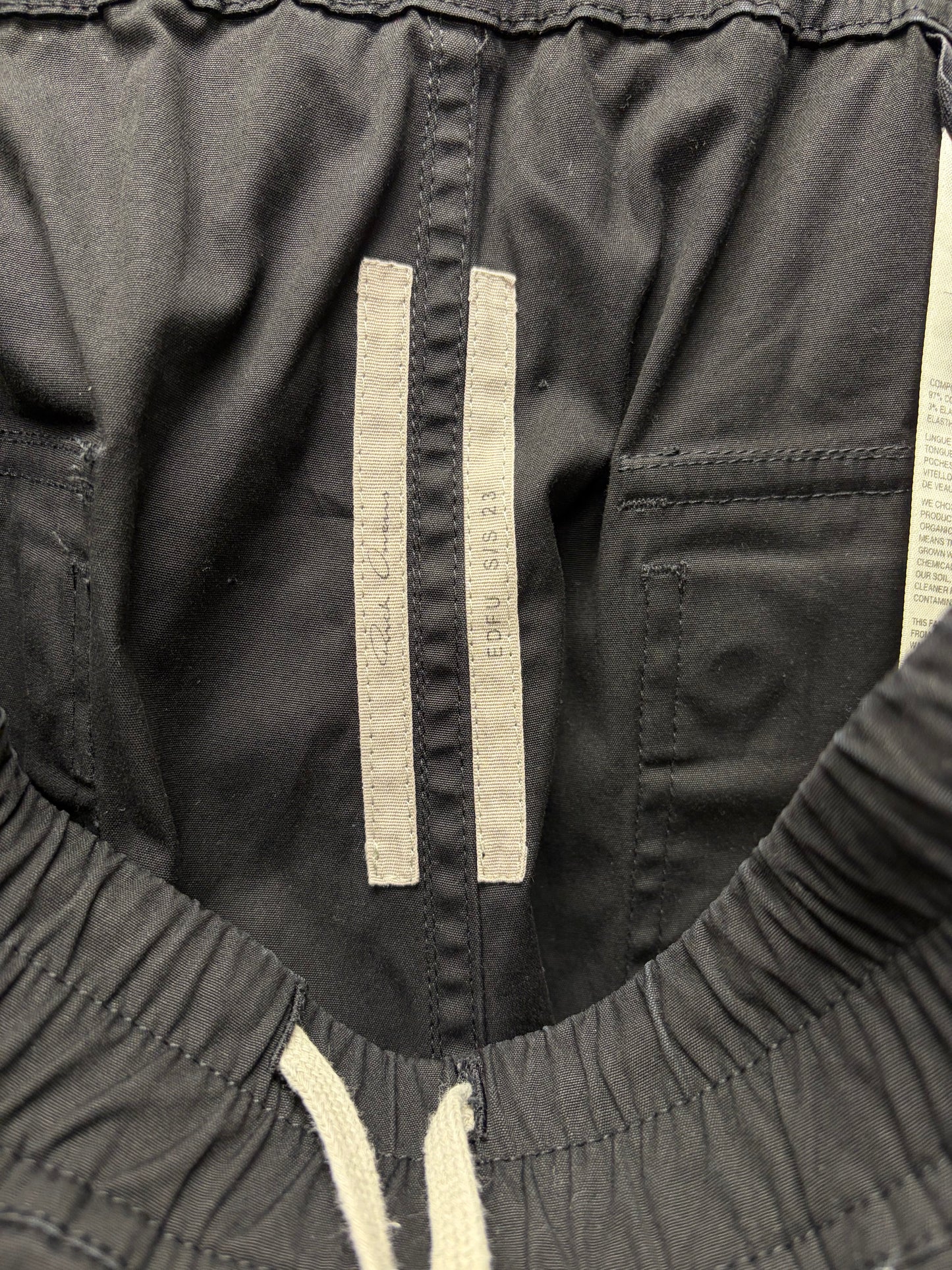 SS2023 Rick Owens ‘Edfu’ Black ‘Bauhaus’ Cargo Joggers