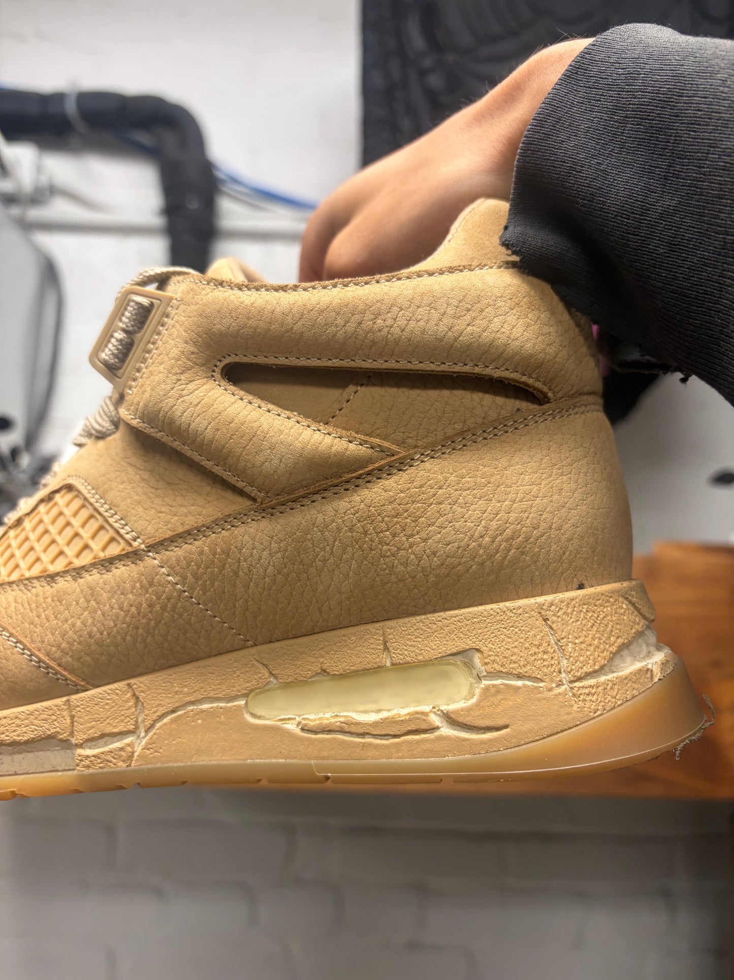Maison Margiela ‘DDSTK’ Tan Brown Leather High Top Sneakers