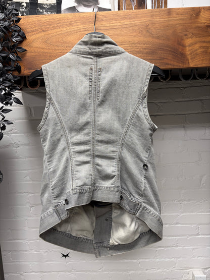 Rick Owens O&M Era High-Neck Grey Denim Jacket