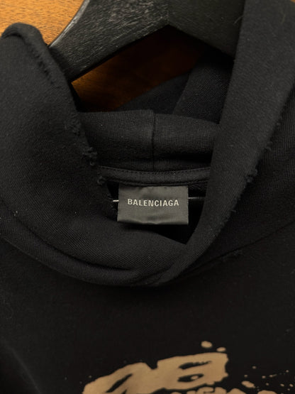 SS2023 Balenciaga ‘Hand Drawn’ BB Icon Logo Black Hoodie