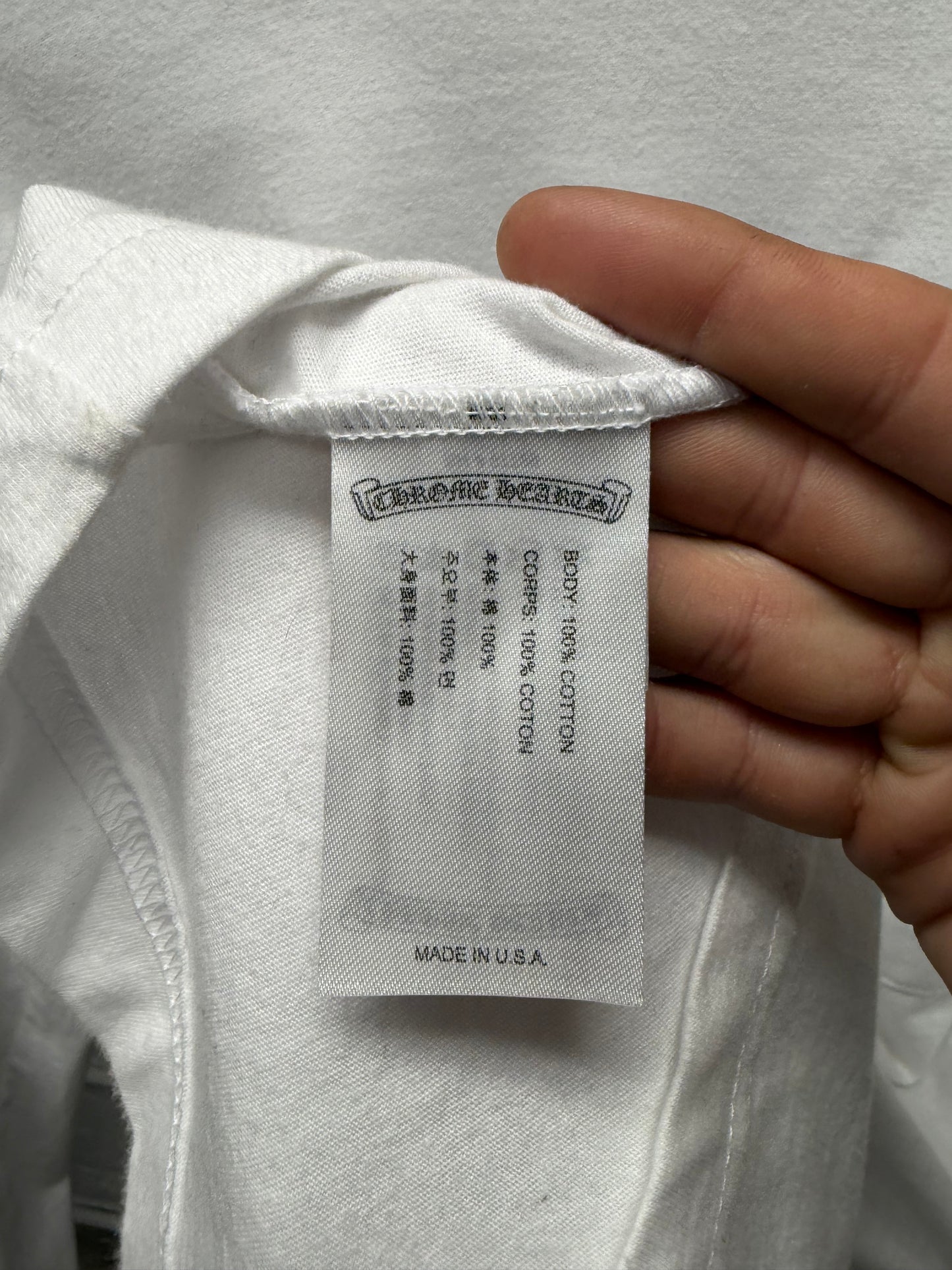 Chrome Hearts Blue/White Scroll Logo Long Sleeve Shirt