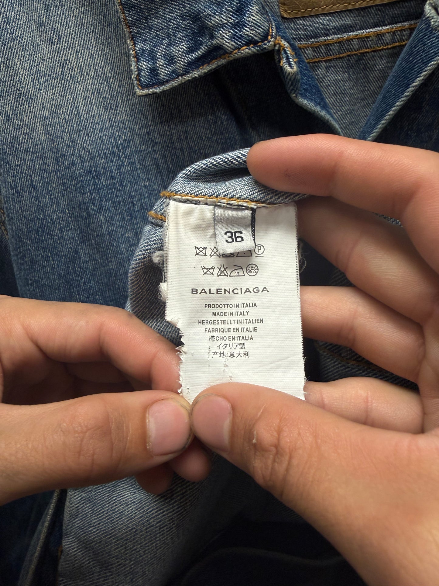 2016 Balenciaga Washed Blue Denim Trucker Jacket