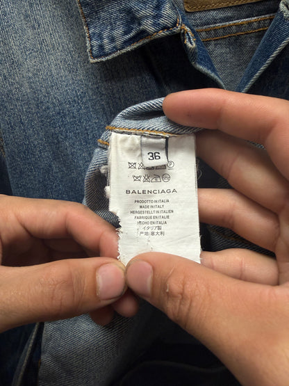 2016 Balenciaga Washed Blue Denim Trucker Jacket