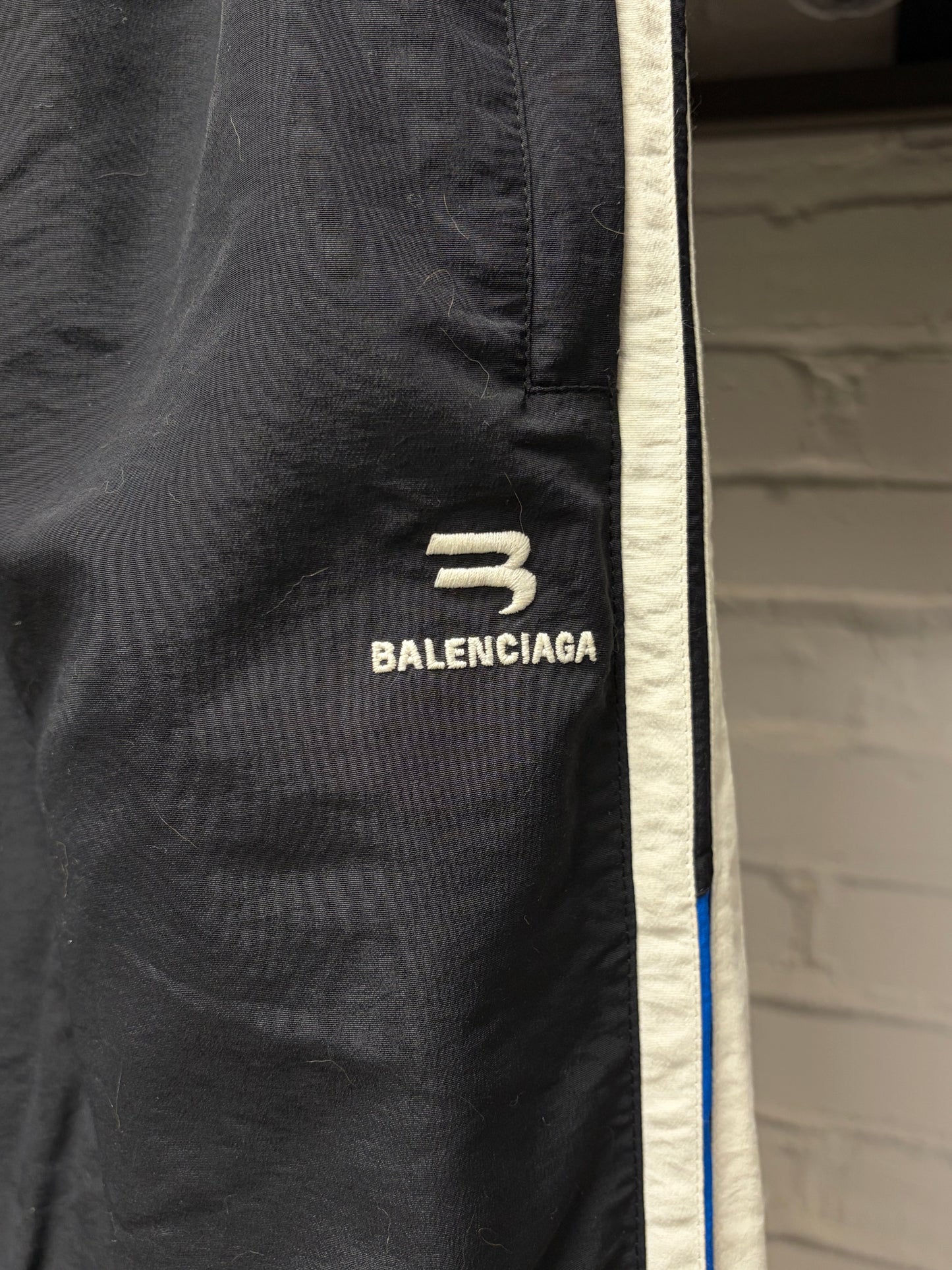 2021 Balenciaga ‘3B Sports Icon’ Logo Black Striped Track Pants