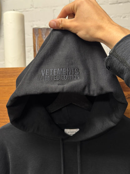 Vetements ‘Oval Logo’ Heavyweight Cotton Black Oversized Hoodie