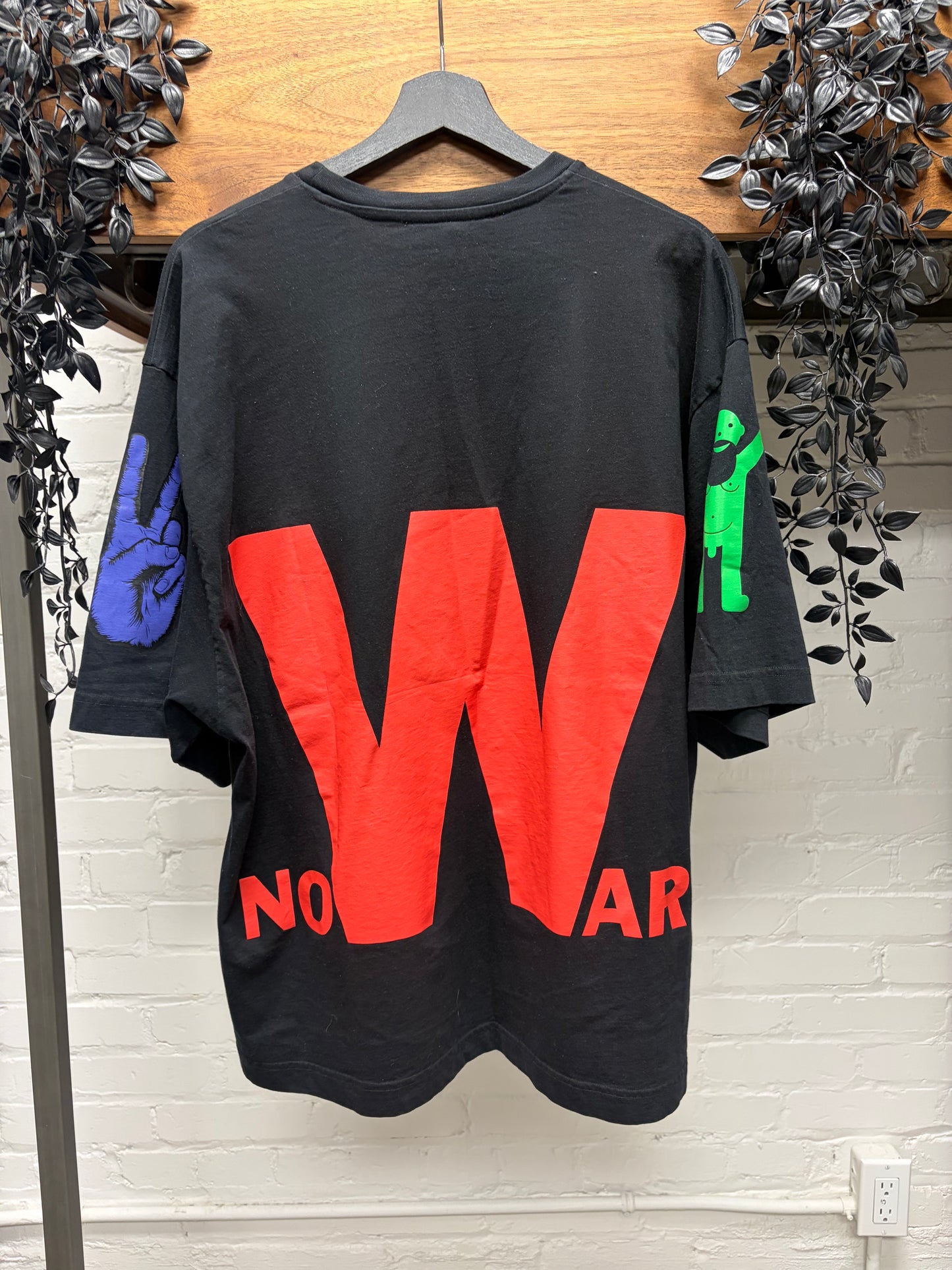 Walter Van Beirendonck ‘Peace’ Jumbo Oversized Black Graphic T-Shirt