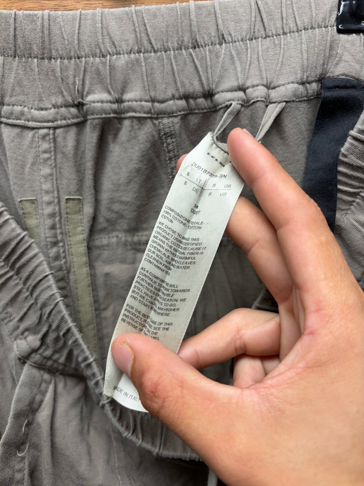 Rick Owens ‘Creatch’ Dust Brown Cropped Drawstring Sweatpants