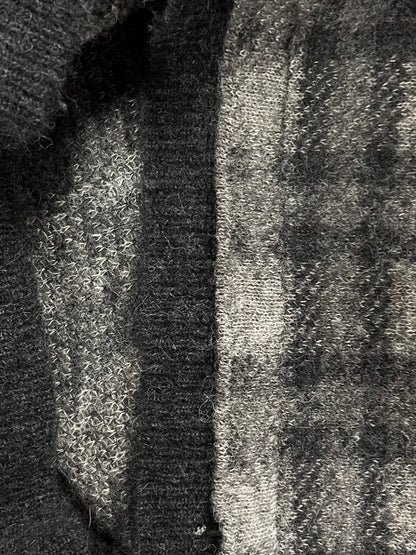 Yohji Yamamoto Pour Homme Grey Grid Knit Sweater