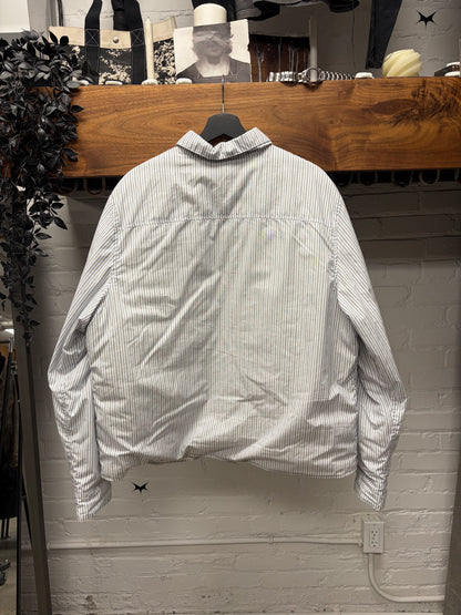 Chrome Hearts Padded ‘Loose Ends’ Down Filled Rhodium Pinstripe Work Shirt