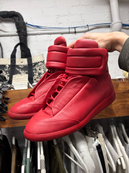 Maison Margiela ‘Future’ Red Leather High Top Sneakers
