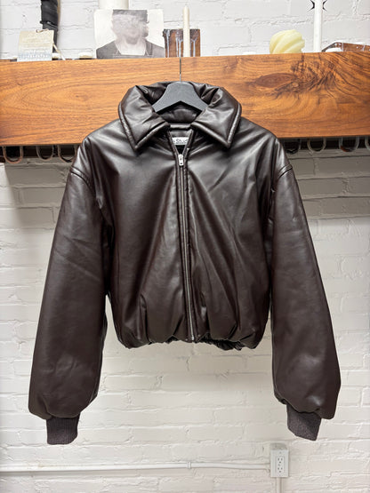 Acne Studios Padded Brown Coated Bomber Jacket