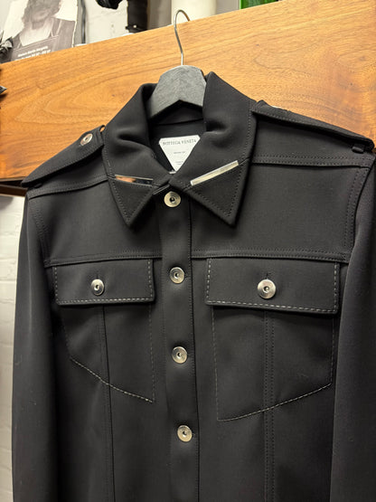 Bottega Veneta ‘Double Calvary’ Black Wool Military Inspired Jacket