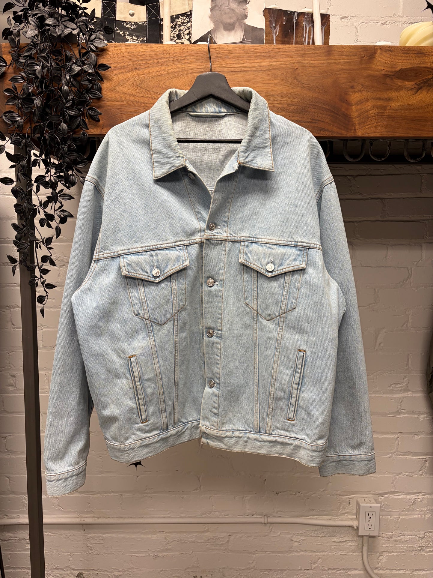 2017 Balenciaga Light Washed Blue Denim Trucker Jacket
