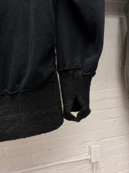 AW2003 Undercover ‘Paper Doll’ Thrash Distressed Hybrid Wool/Cotton Zip-Up Hoodie