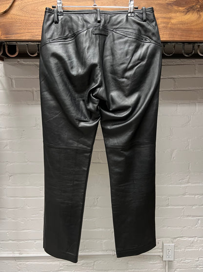 Jean Paul Gaultier Black Lambskin Leather Pants