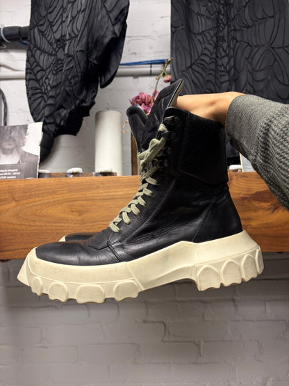 Rick Owens ‘Tractor Sole’ Black/Milk Leather Hiking Boots
