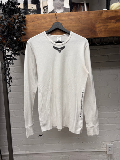 Chrome Hearts White Thermal ‘Foti Skull’ Long Sleeve Shirt