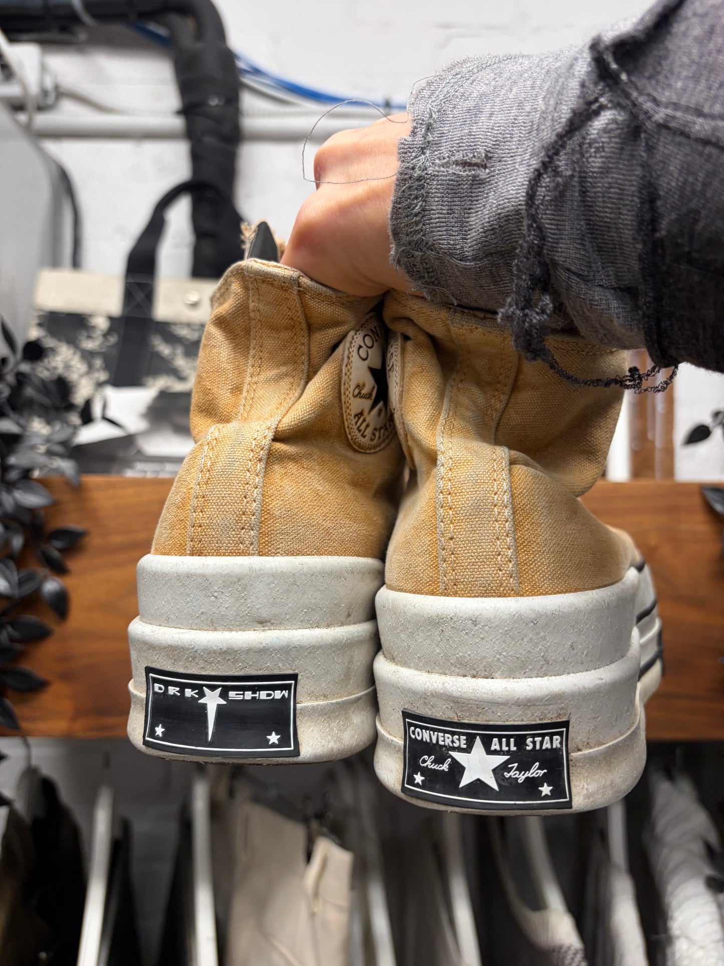 Rick Owens x Converse ‘DBL DRKSTAR’ Platform High Top Sneakers