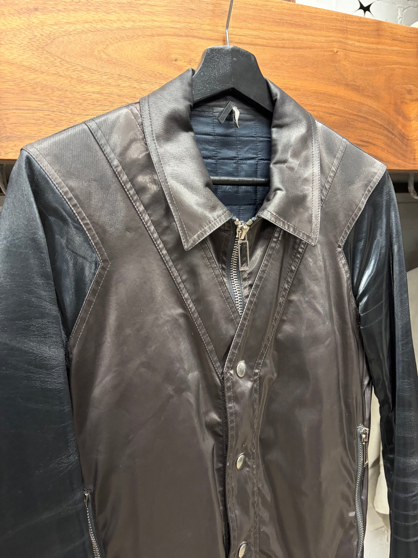 AW2009 Dior Homme ‘Angles’ Liquid Metal Layered Baseball Jacket