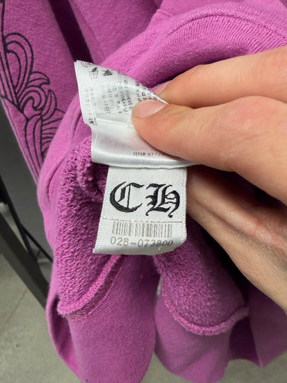 Chrome Hearts x Matty Boy ‘Spider Web’ Purple Floral Cross Logo Hoodie