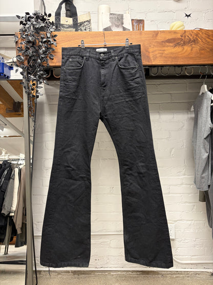 2022 Balenciaga ‘Lost Tape’ Heelbite Black Flared Leg Denim