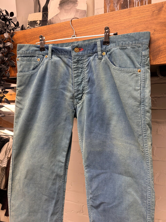 Visvim Overdyed Blue Corduroy Bootcut Denim