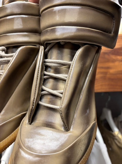 Maison Margiela Bronze Coated ‘Future’ High Top Sneakers