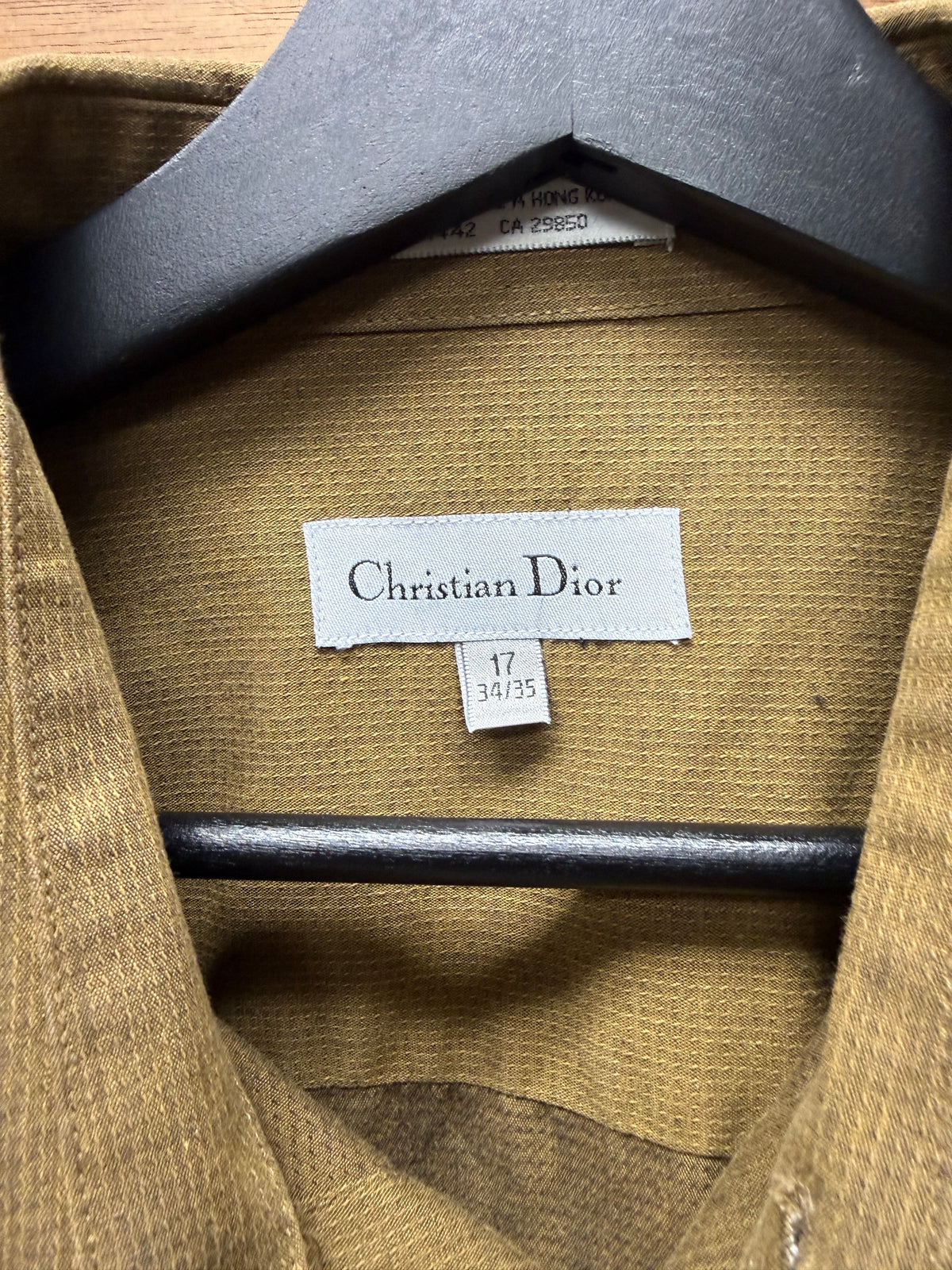 Vintage Christian Dior Caramel Brown Button Up Shirt