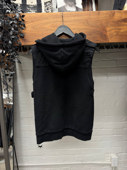 Balmain by Christophe Decarnin Tactical Zip-Up Sleeveless Hoodie