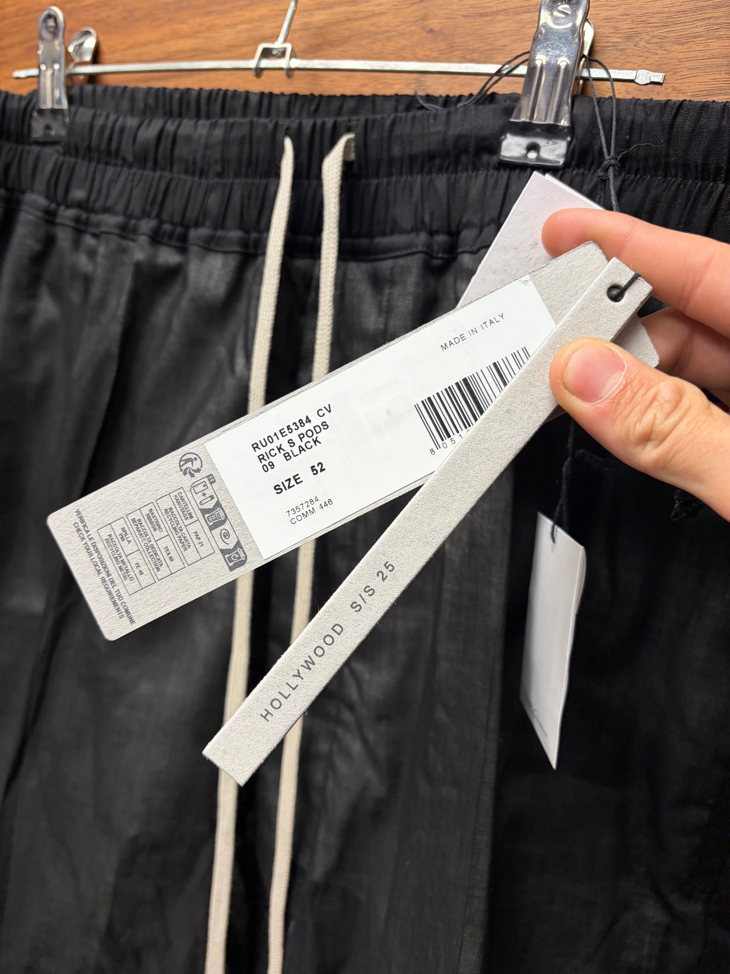 SS2025 Rick Owens ‘Hollywood’ Drop Crotch ‘Pod’ Shorts