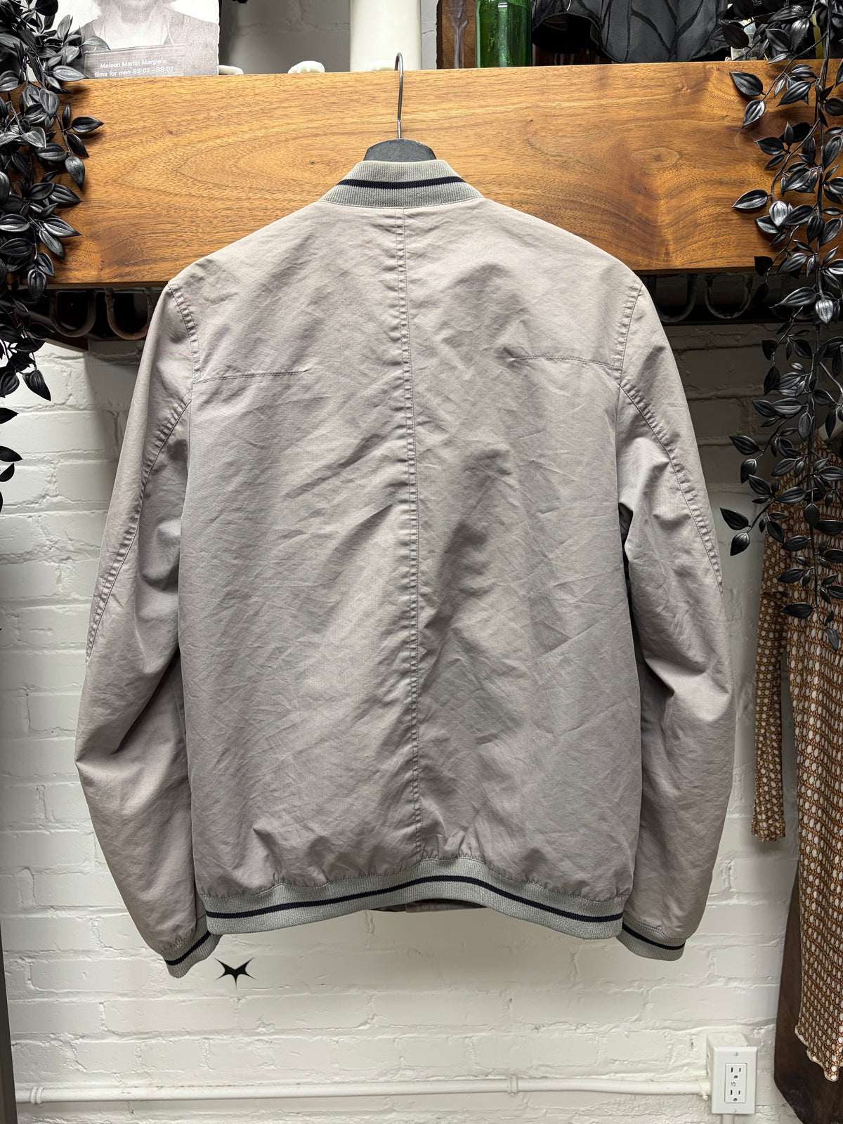 Dior Homme ‘Bee’ Embroidered Logo Grey Bomber Jacket