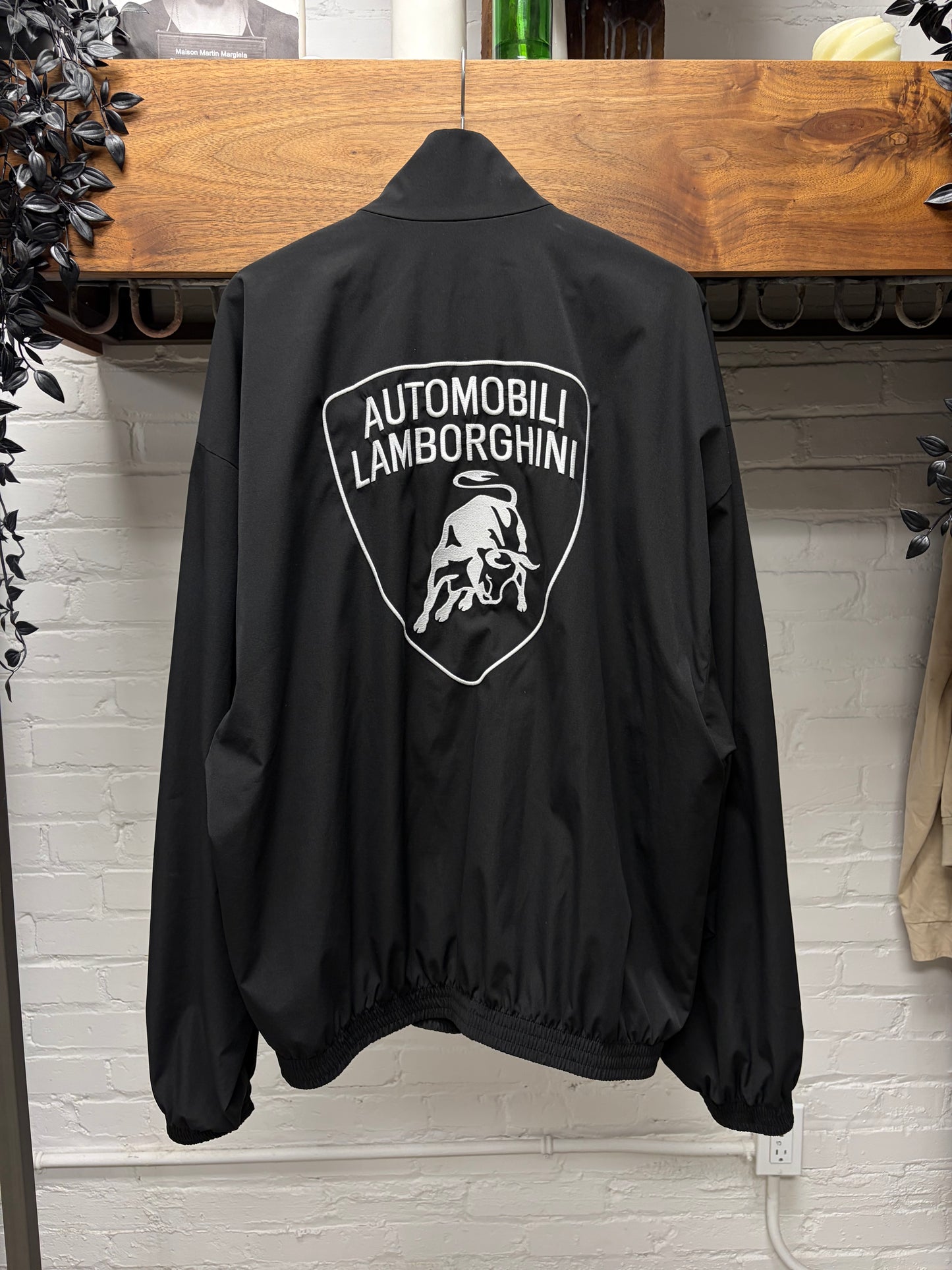 AW2025 Balenciaga x Lamborghini Black Oversized Track Jacket