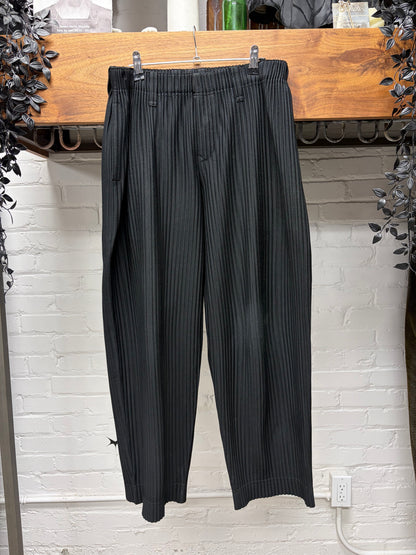Issey Miyake ‘Homme Plisse’ Pleated Black Wide Leg Trousers
