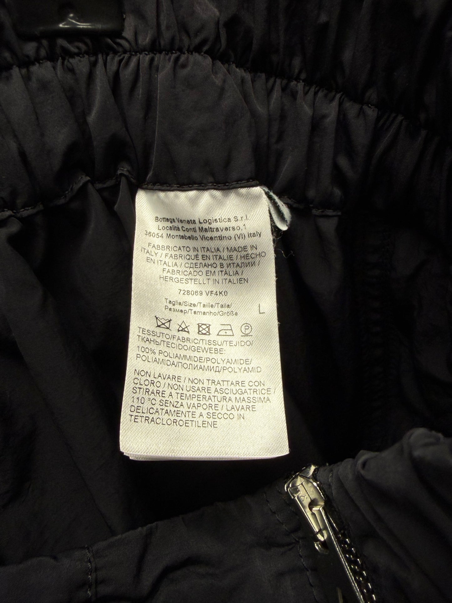 Bottega Veneta ‘Exposed Zip’ Black Nylon Track Pants