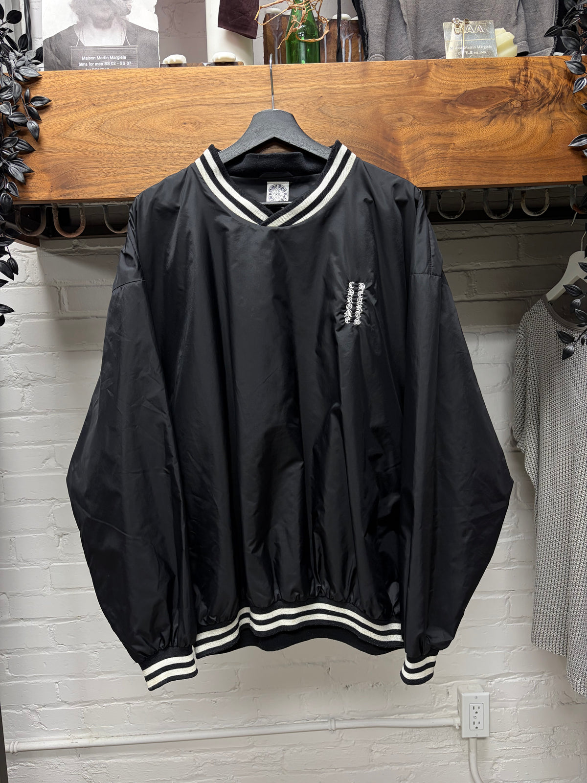 Chrome Hearts ‘Script Logo’ Black/White Nylon Pullover Bomber