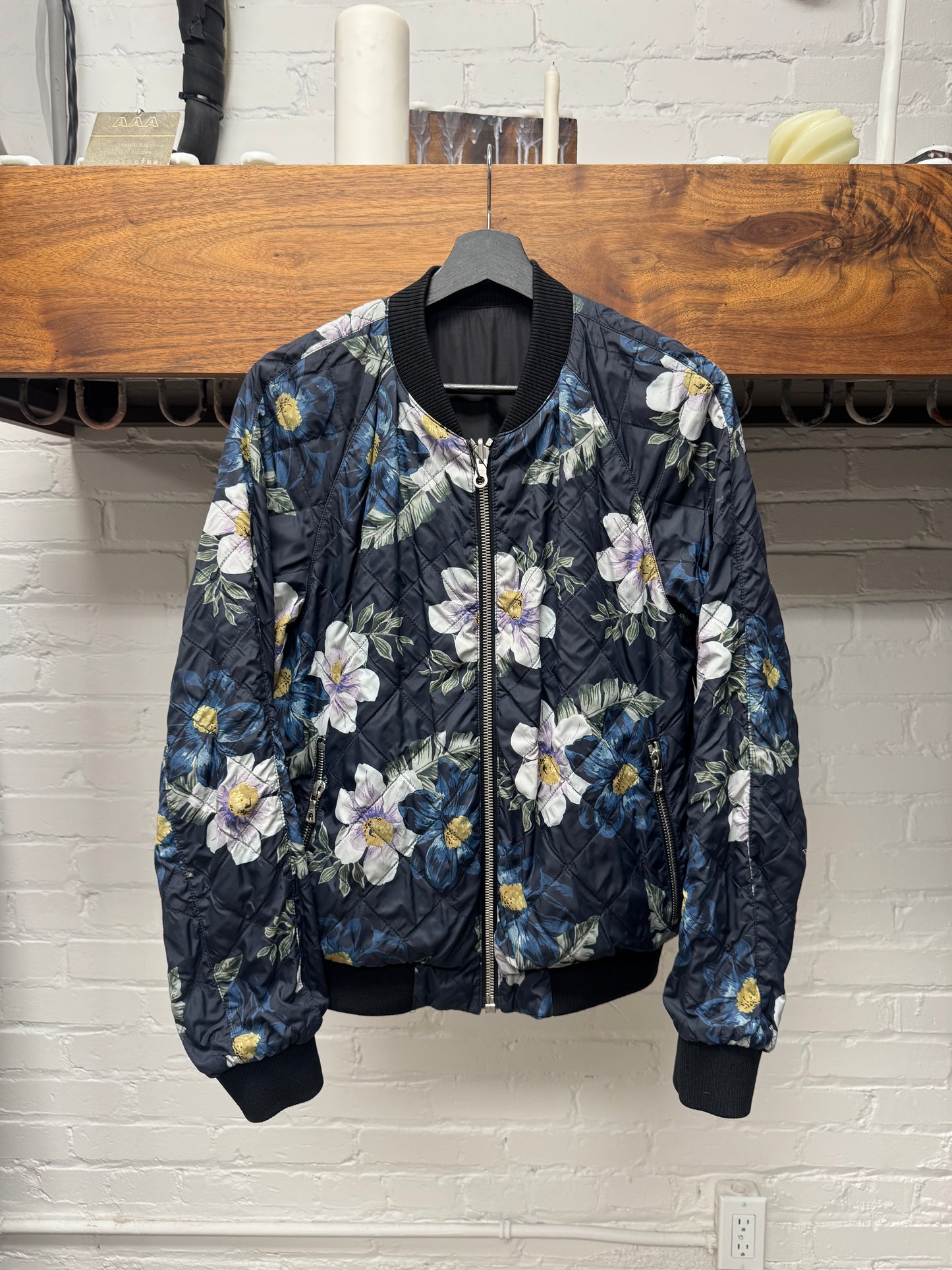 Dries Van Noten Reversible Black/Floral Bomber Jacket