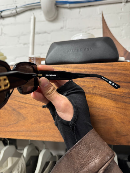 Balenciaga ‘BB Interlock Logo’ Matte Black Sunglasses