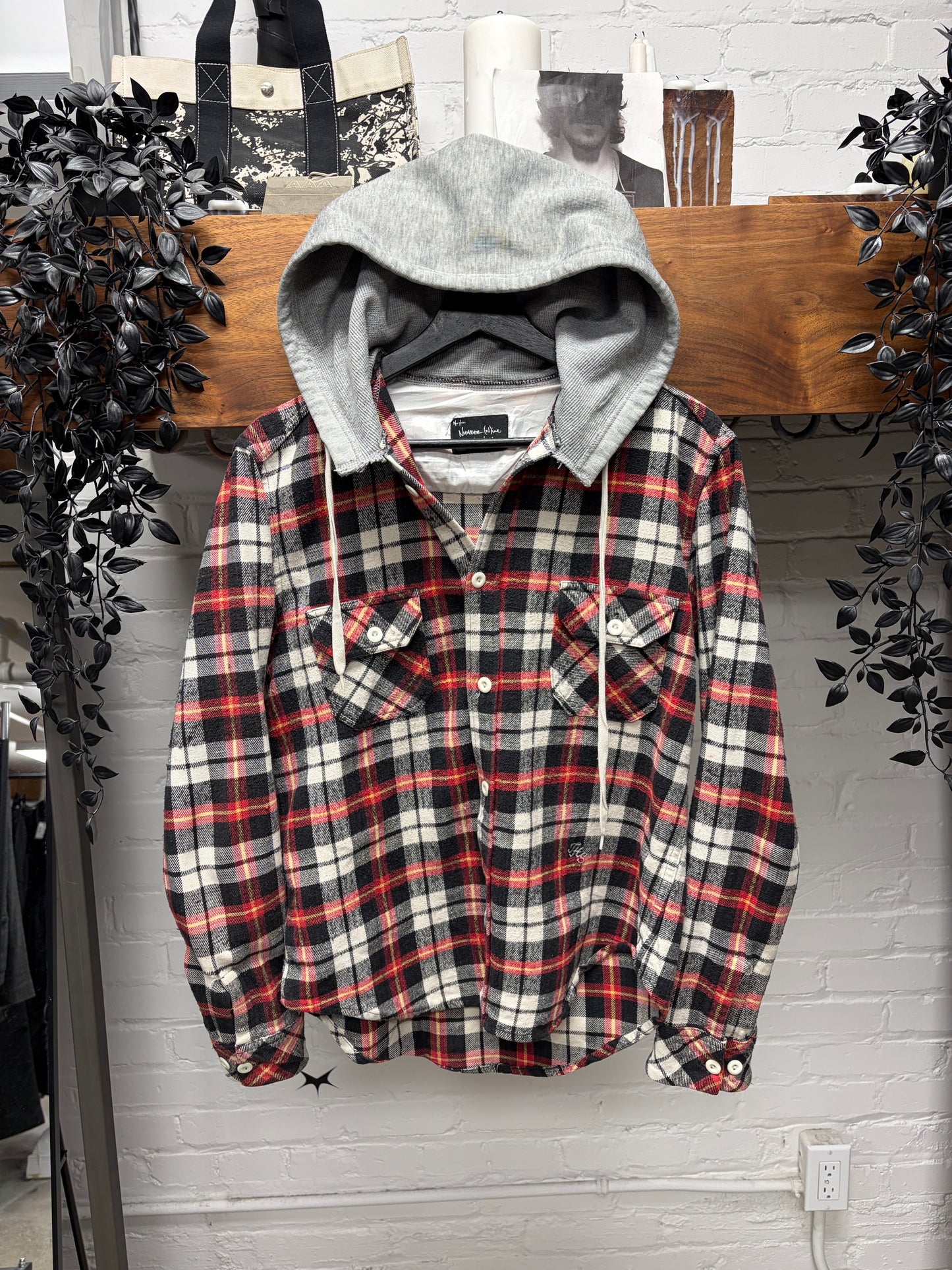 AW2005 Number (N)ine ‘The High Streets’ Hooded Plaid Flannel